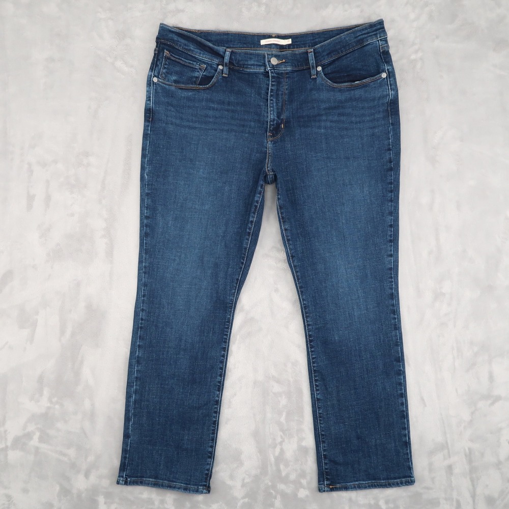 Levi's Jeans Women 18 Fits 37x28 Blue Classic Straight High Rise Comfort Casual